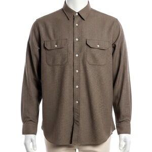 Cabelas Mens 2XL REG Houndstooth Corduroy Collar Long Sleeve Button Up Shirt